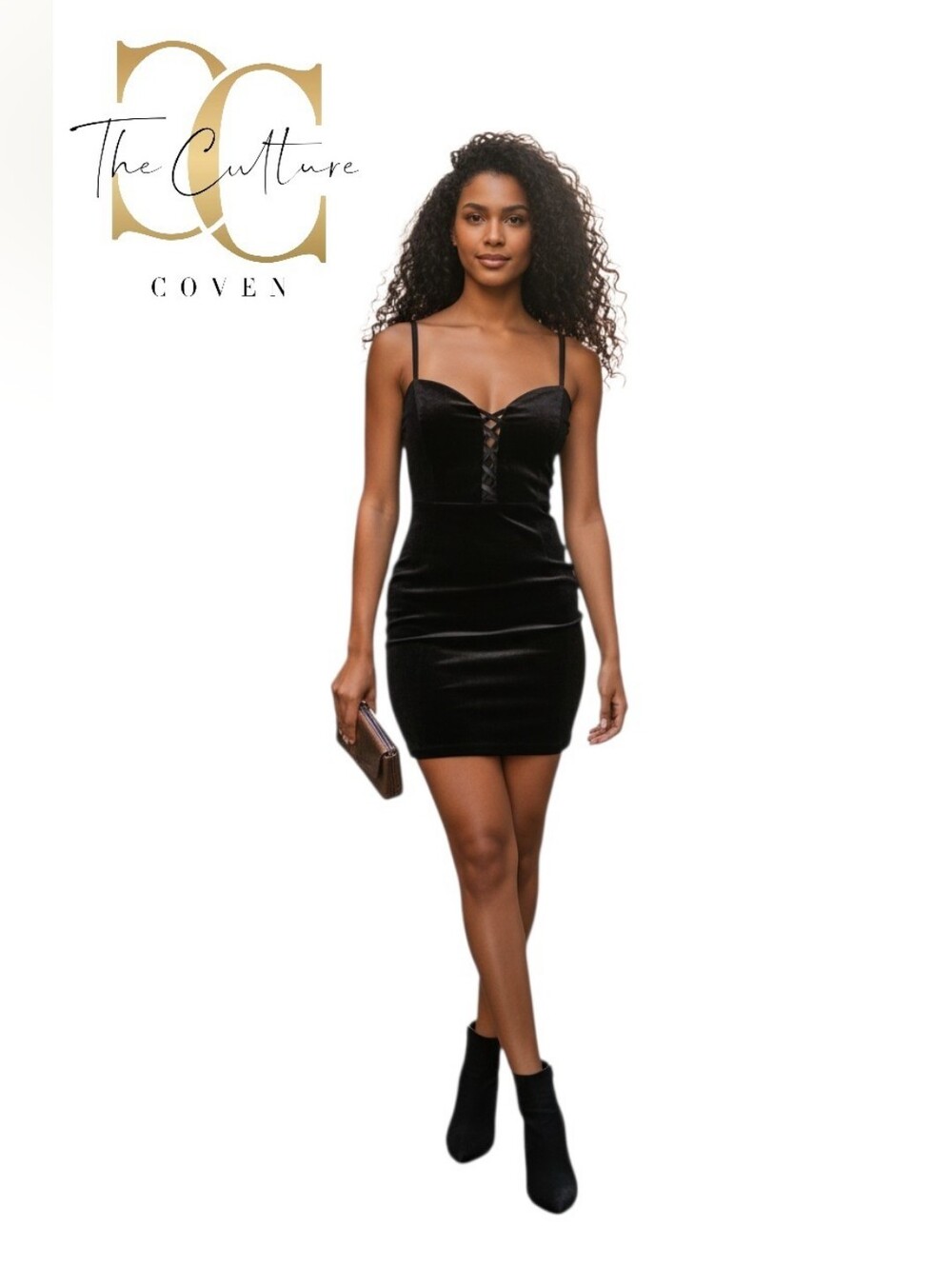 Joe & Elle Velvet Bodycon Black Dress